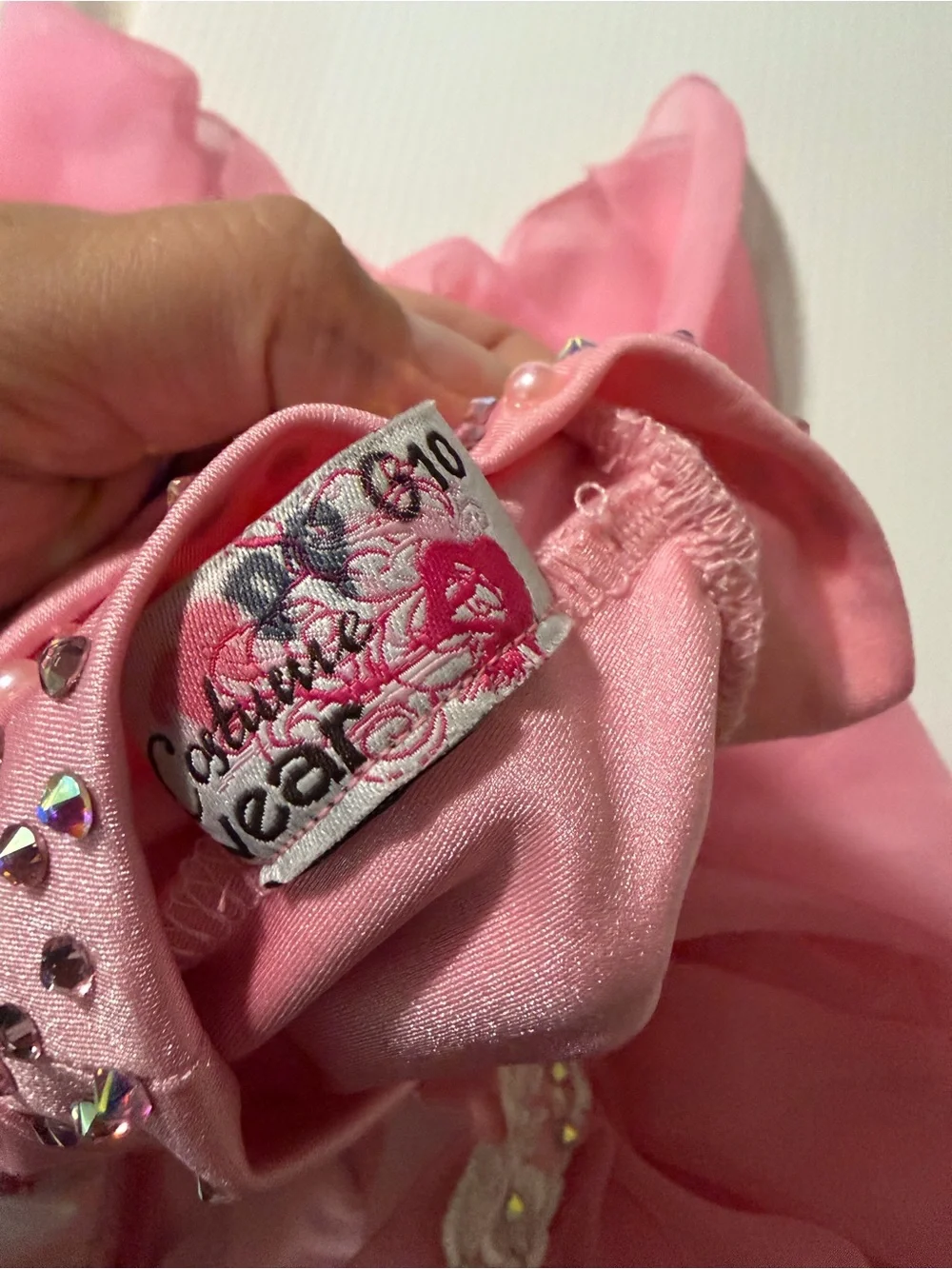 Custom solo dance costume nude illusion lyrical pink 2 piece LC child